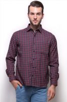 Grasim Men's Checkered Formal Blue Shirt