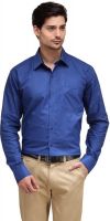 Hancock Men's Solid Formal Blue Shirt