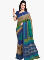 Hypnotex Blue Printed Saree