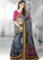 Hypnotex Grey Printed Saree