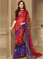 Hypnotex Red Printed Saree