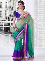 Inddus Green Printed Saree