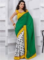 Inddus Green Printed Saree