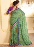 Inddus Green Printed Saree