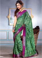 Inddus Green Printed Saree