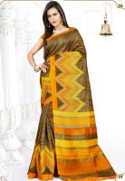 Inddus Yellow Printed Saree