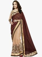 Indian Women By Bahubali Coffee Embroidered Saree