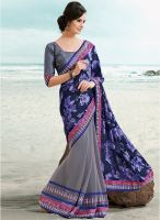 Indian Women By Bahubali Grey Embroidered Saree