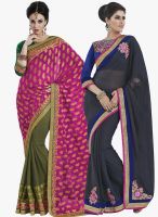 Indian Women By Bahubali Pack Of 2 Multicoloured Embroidered Saree