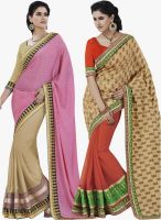 Indian Women By Bahubali Pack Of 2 Multicoloured Embroidered Saree