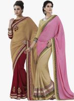 Indian Women By Bahubali Pack Of 2 Multicoloured Embroidered Saree