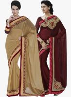 Indian Women By Bahubali Pack Of 2 Multicoloured Embroidered Saree