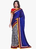 Janasya Janasya Blue Satin Chiffon Saree