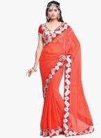 Janasya Janasya Light Red Chiffon Gotta Patti Saree