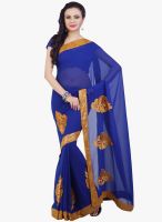 Jashn Blue Embroidered Saree