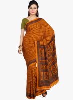 Jashn Orange Printed Saree