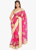 Jashn Pink Embellished Saree