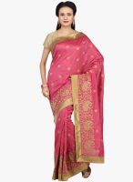 Jashn Pink Embroidered Saree