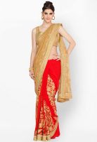 Jashn Red Embroidered Saree