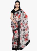 Jashn White Printed Saree