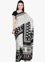 Jashn White Printed Saree