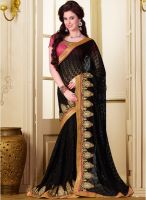 Kalista Fashions Black Embroidered Saree