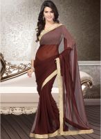Kalista Fashions Brown Solid Saree