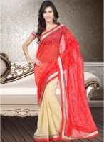 Kalista Fashions Red Printed Saree