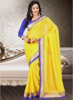 Kalista Fashions Yellow Solid Saree
