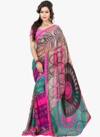 Lookslady Aqua Blue Printed Saree