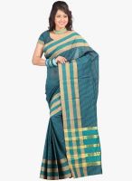 Lookslady Aqua Blue Solid Saree