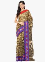 Lookslady Beige Embroidered Saree With Blouse