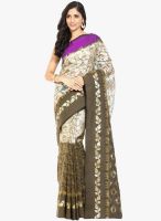 Lookslady Beige Embroidered Saree With Blouse