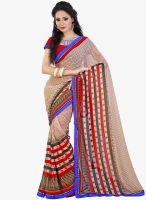 Lookslady Beige Printed Saree