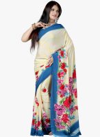 Lookslady Beige Printed Saree