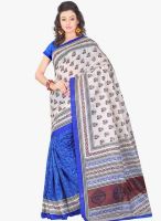 Lookslady Blue Printed Saree
