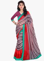 Lookslady Brown Printed Saree