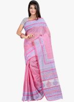 Lookslady Pink Printed Saree