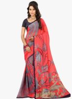Lookslady Pink Printed Saree