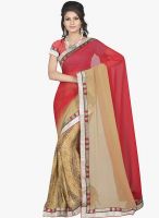 Lookslady Red Printed Saree