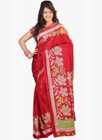 Lookslady Red Printed Saree