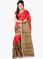 Lookslady Red Printed Saree