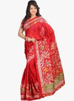 Lookslady Red Printed Saree