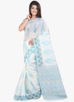 Lookslady White Printed Saree