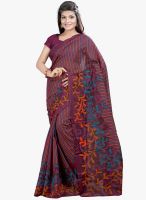 Lookslady Wine Printed Saree