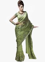 Mahotsav Green Embellished Saree