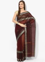 Mmantra Coffee Solid Cotton Saree