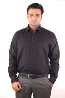 RIPARV Men's Solid Formal Black Shirt