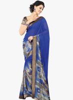 Roop Kashish Blue Printed Saree
