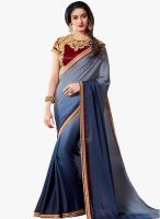 Roop Kashish Blue Solid Saree